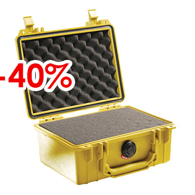 VALISE PELICASE 1150 JAUNE AVEC MOUSSE PREDECOUPEE