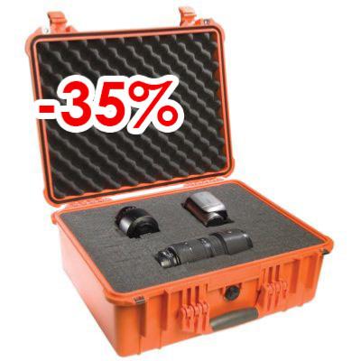 VALISE PELICASE 1550 ORANGE AVEC MOUSSE PREDECOUPEE