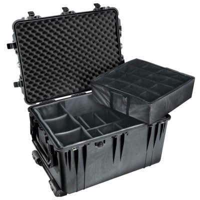 VALISE PELICASE 1660 NOIRE + KIT CLOISONS + MOUSSE ALVEOLEE