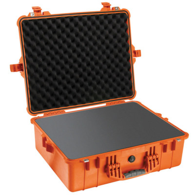 VALISE PELICASE 1600 ORANGE AVEC MOUSSE PREDECOUPEE