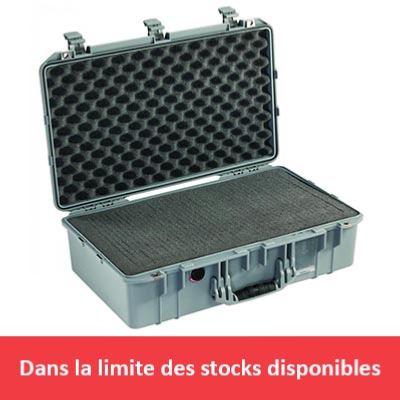 VALISE PELI AIR 1555 GRISE AVEC MOUSSE PREDECOUPEE